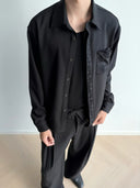 KREATE Floral Jacquard Trim Pocket Shirt